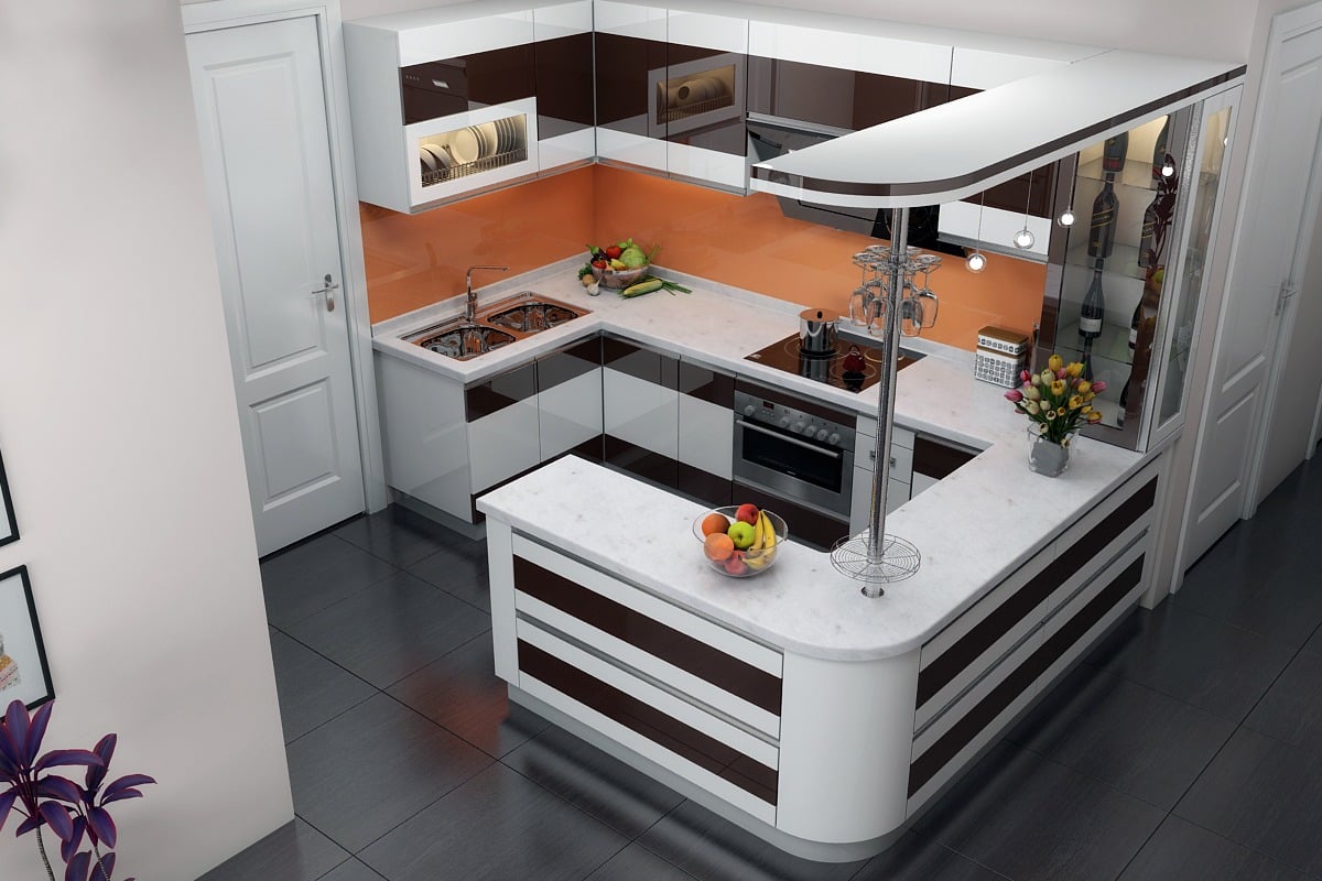 Tổng hợp mẫu tủ bếp c&oacute; quầy bar đẹp, hiện đại, ấn tượng nhất 2026