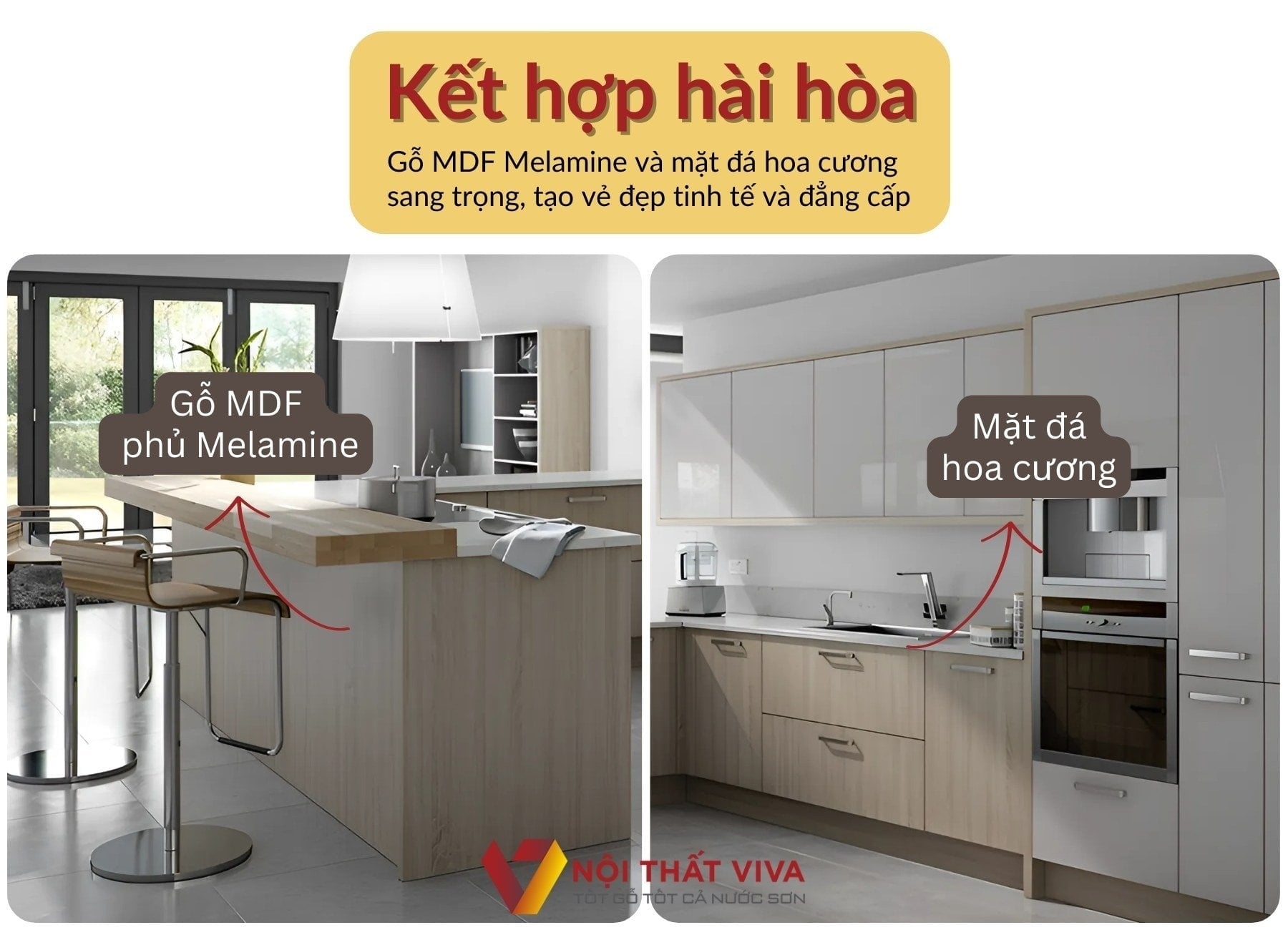 Tổng hợp mẫu tủ bếp c&oacute; quầy bar đẹp, hiện đại, ấn tượng nhất 2026