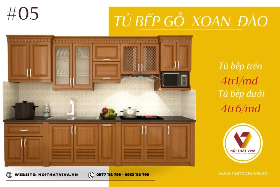 Tổng hợp những mẫu tủ bếp gỗ đẹp nhất, được lựa chọn nhiều hiện nay