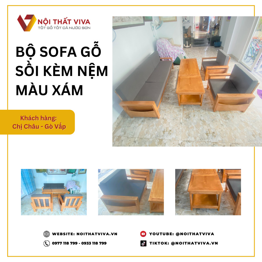 Top 8 mẫu ghế sofa gỗ nệm đẹp, giá rẻ đang được ưa chuộng nhất 