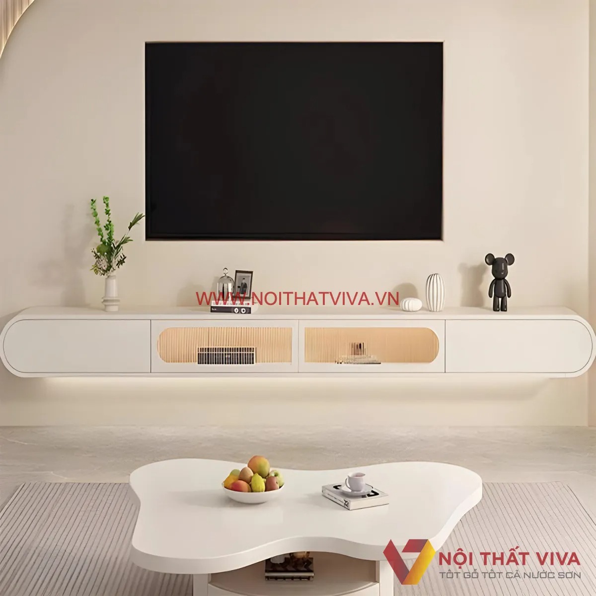 Top 10+ mẫu kệ tivi treo tường phòng khách đẹp, hiện đại nhất 
