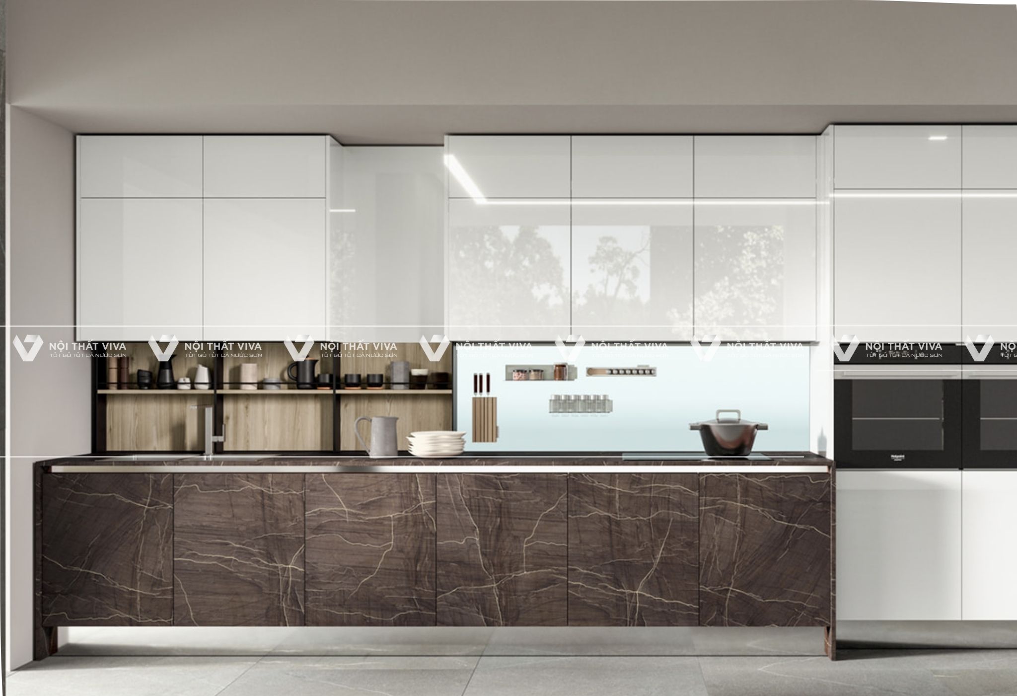 Top 10 mẫu tủ bếp acrylic chữ I đẹp, hiện đại, tiện nghi nhất hiện nay