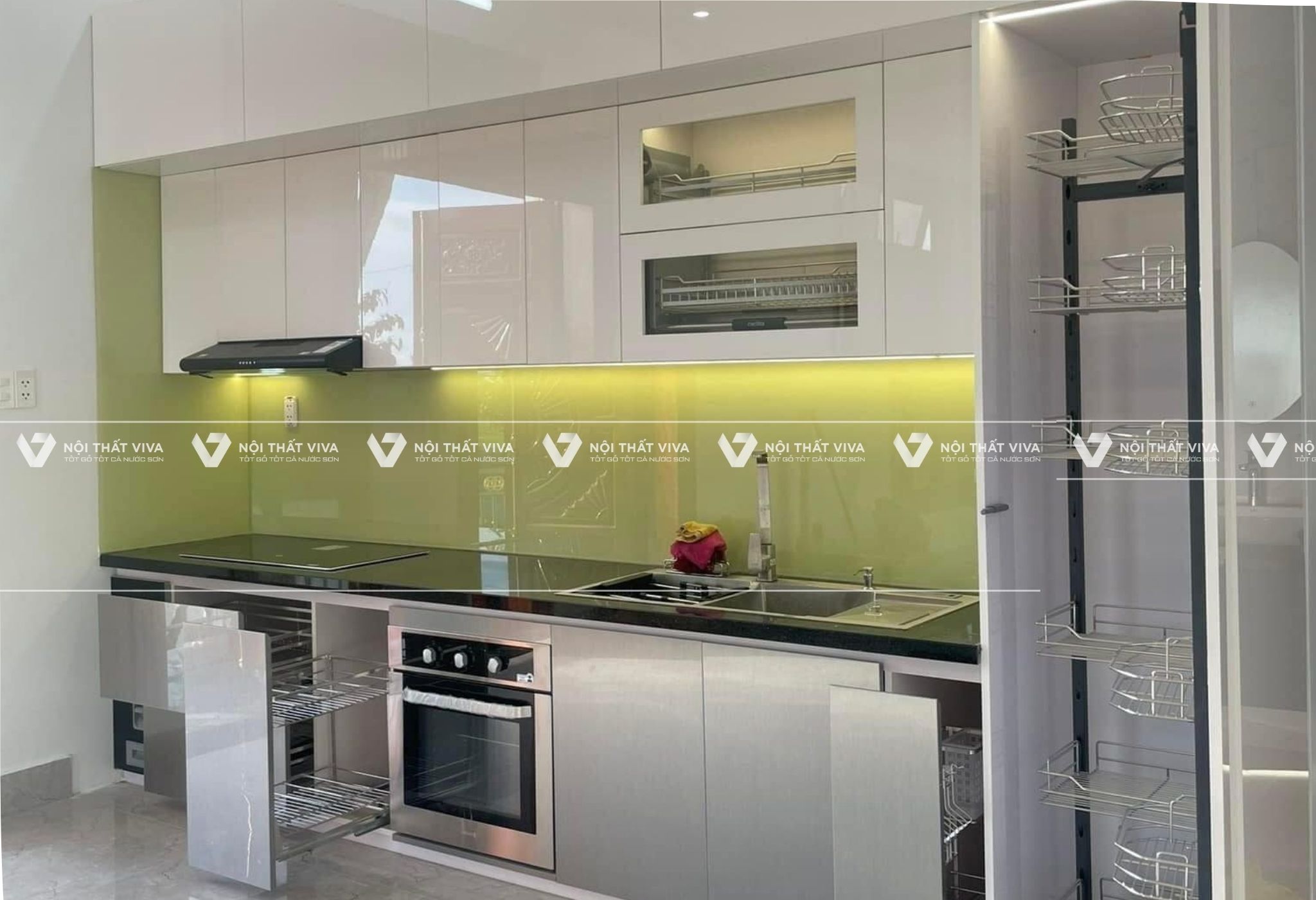 Top 10 mẫu tủ bếp acrylic chữ I đẹp, hiện đại, tiện nghi nhất hiện nay