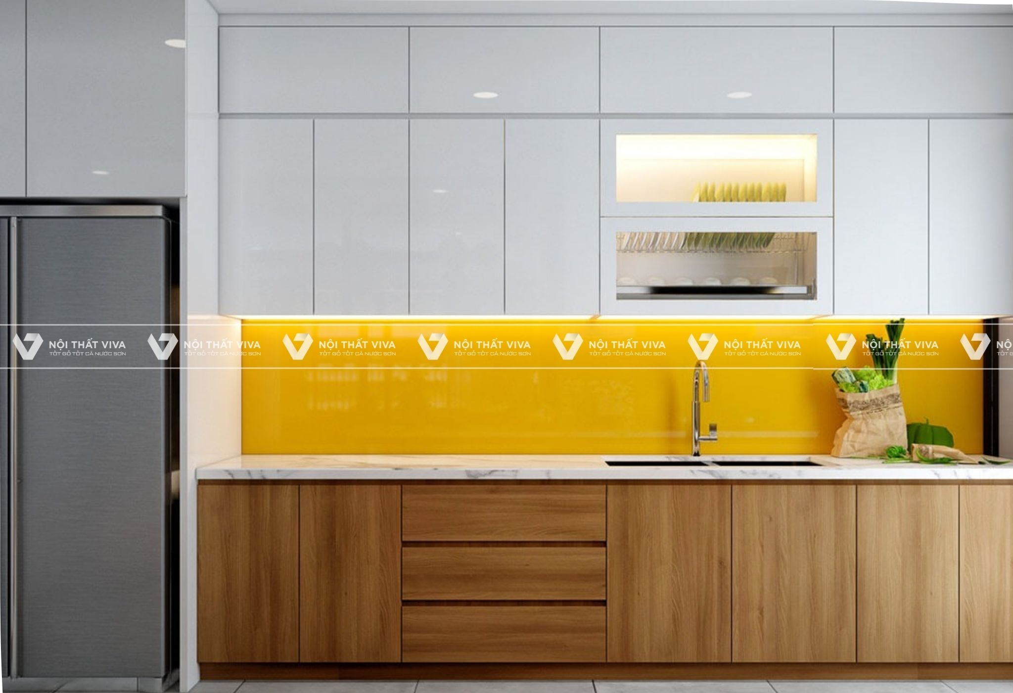 Top 10 mẫu tủ bếp acrylic chữ I đẹp, hiện đại, tiện nghi nhất hiện nay