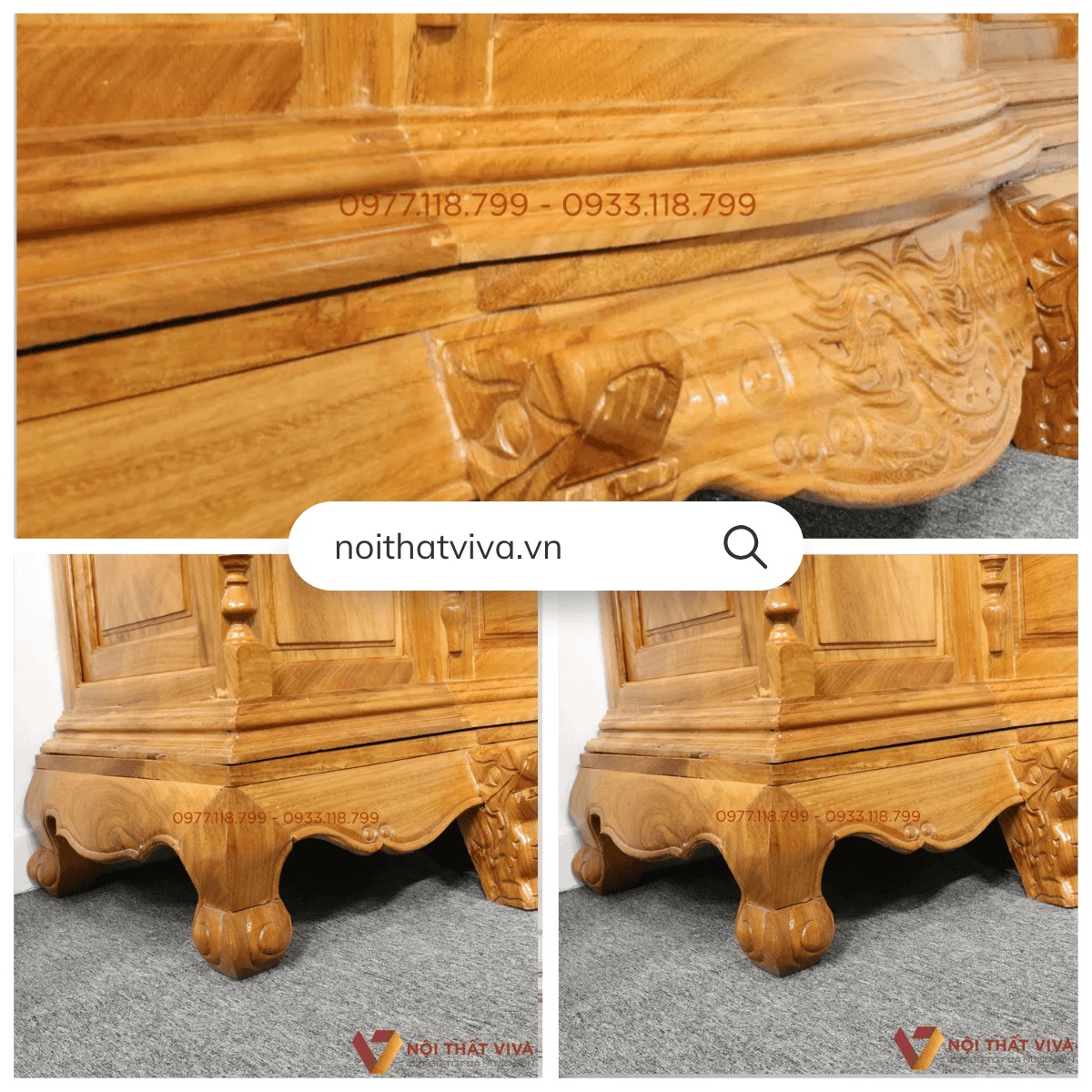 Top 3 mẫu tủ thờ gia ti&ecirc;n bụng phệ đẹp, bền được ưa chuộng tại Nội thất Viva