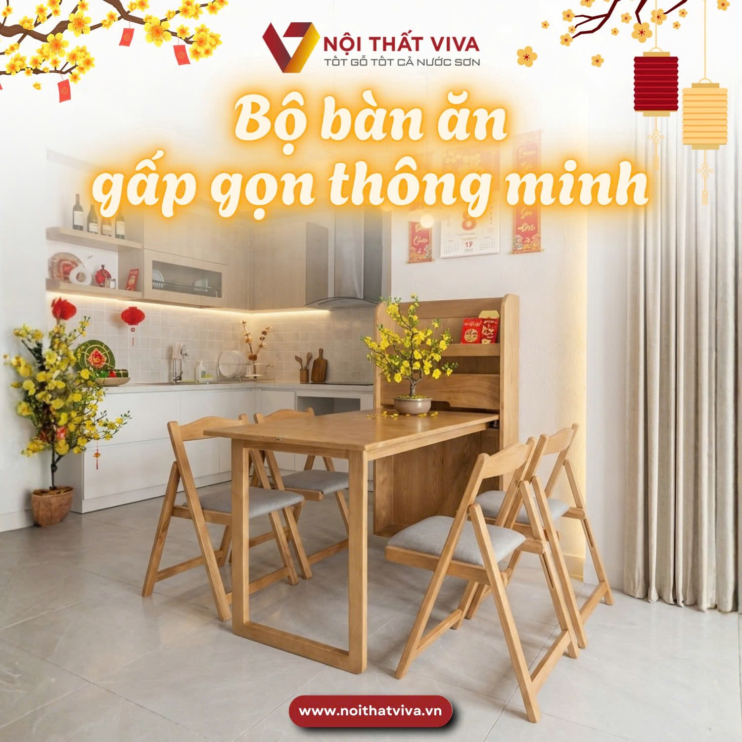 Top 4 bộ bàn ăn thông minh giúp không gian bếp gọn đẹp ngày Tết Top 4 bộ bàn ăn thông minh giúp không gian bếp gọn đẹp ngày Tết