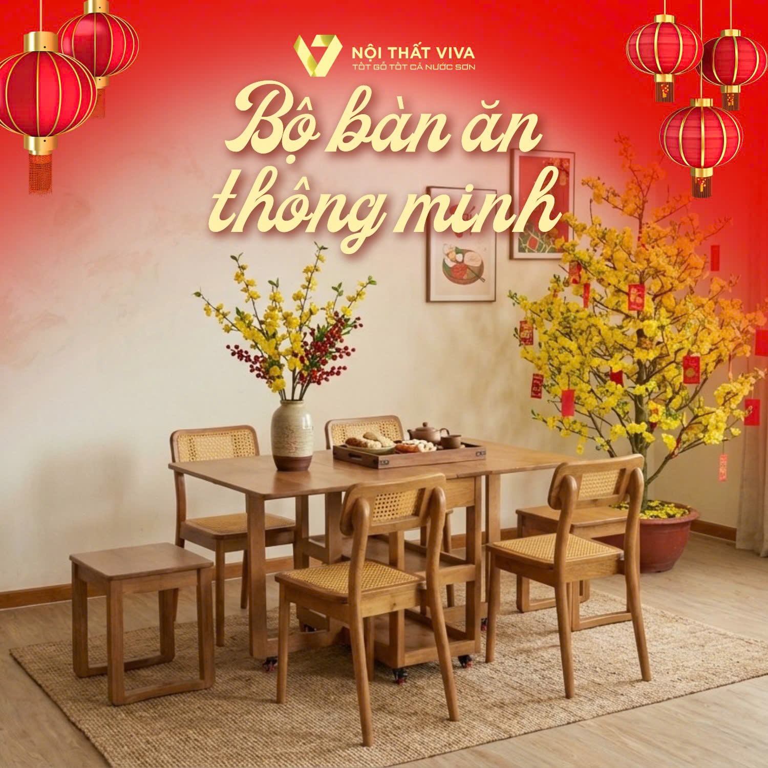 Top 4 bộ bàn ăn thông minh giúp không gian bếp gọn đẹp ngày Tết Top 4 bộ bàn ăn thông minh giúp không gian bếp gọn đẹp ngày Tết