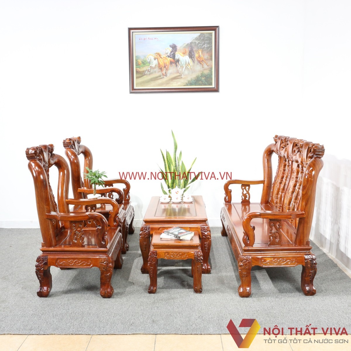 Top 4 bộ salon gỗ ph&ograve;ng kh&aacute;ch được ưa chuộng nhất dịp Tết 2026