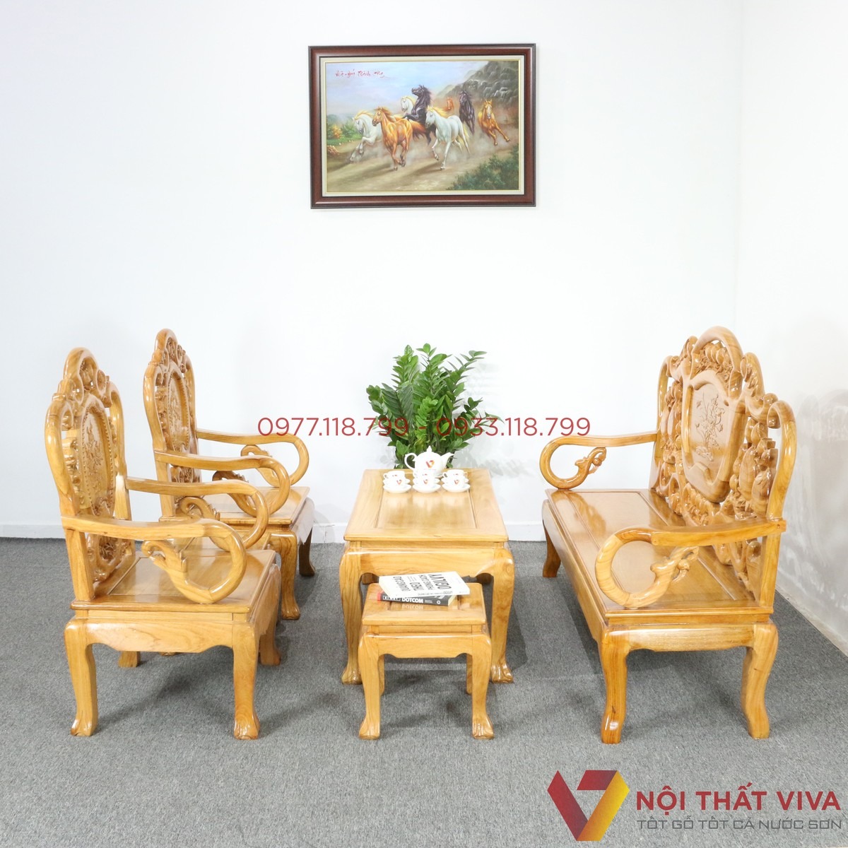 Top 4 bộ salon gỗ ph&ograve;ng kh&aacute;ch được ưa chuộng nhất dịp Tết 2026