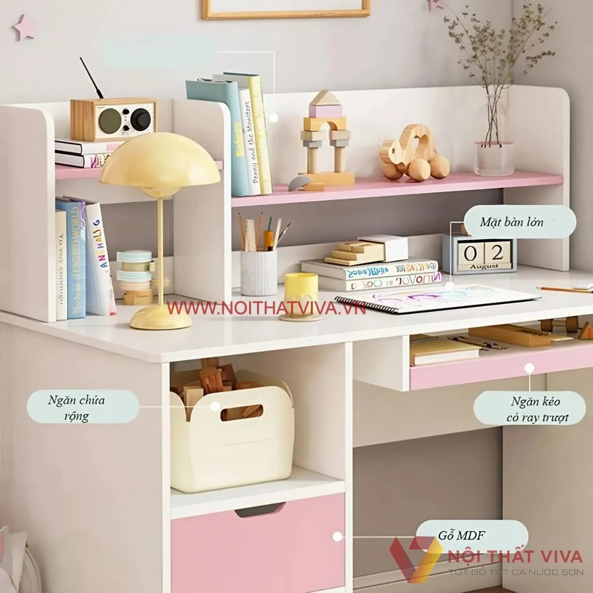 Top 4+ mẫu bàn học cho bé gái xinh xắn, cao cấp, khiến bé thích mê