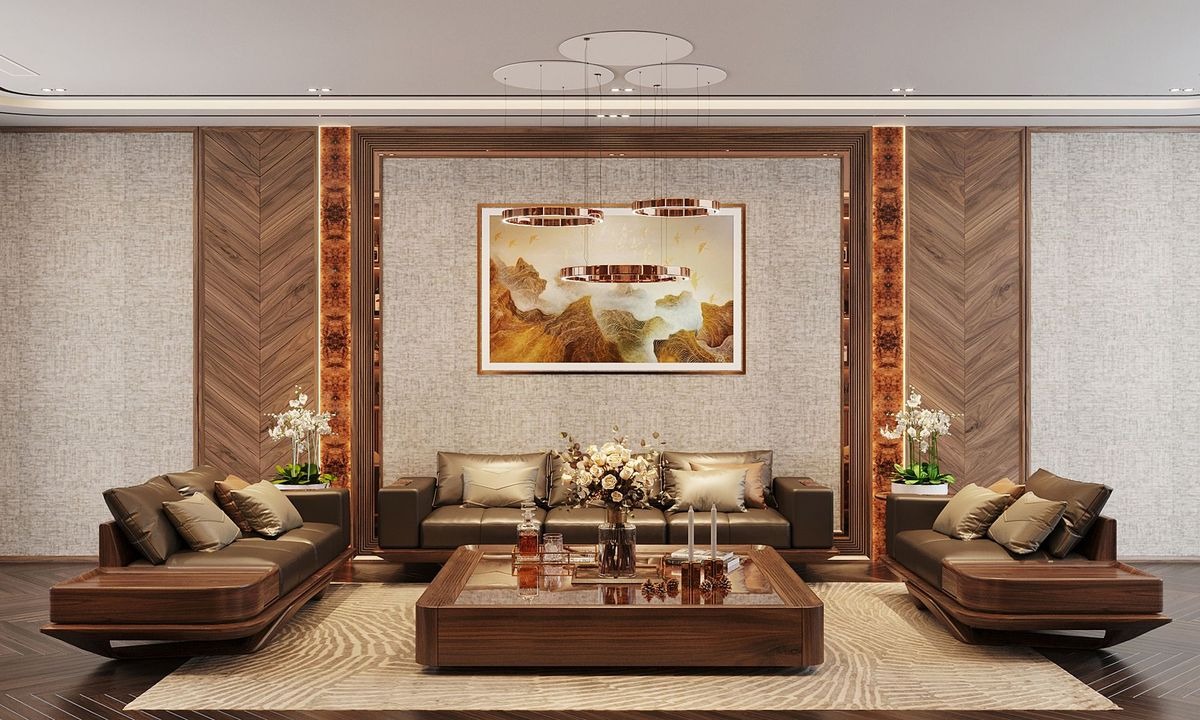 Top 4 sofa khung gỗ đẹp cho ph&ograve;ng kh&aacute;ch Tết & c&aacute;ch trang tr&iacute; sang trọng