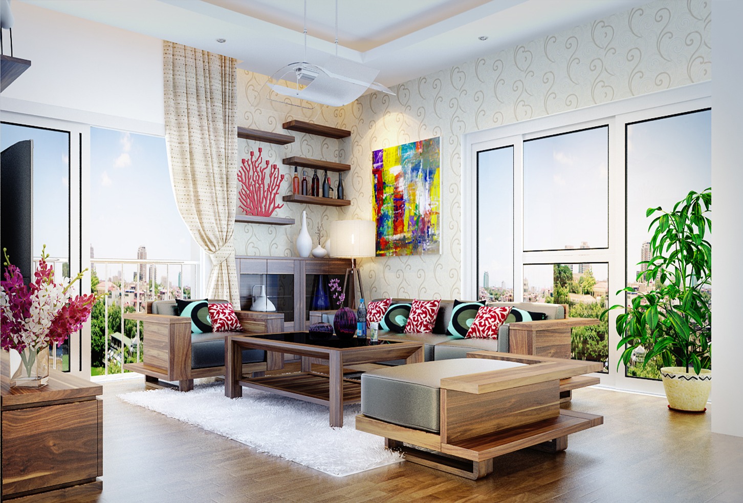 Top 4 sofa khung gỗ đẹp cho ph&ograve;ng kh&aacute;ch Tết & c&aacute;ch trang tr&iacute; sang trọng