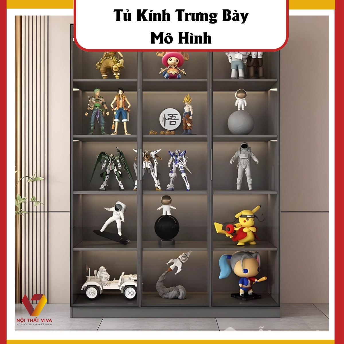 Top 4 tủ trưng bày mô hình ấn tượng & Cách tạo điểm nhấn cho phòng
