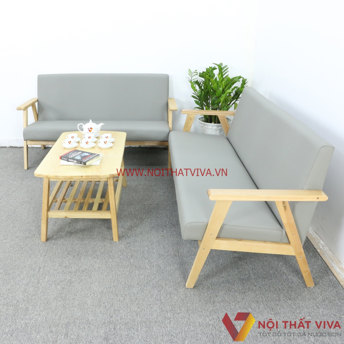 Top 5 bộ bàn ghế sofa gỗ chữ L đẹp nhất cho phòng khách hiện đại