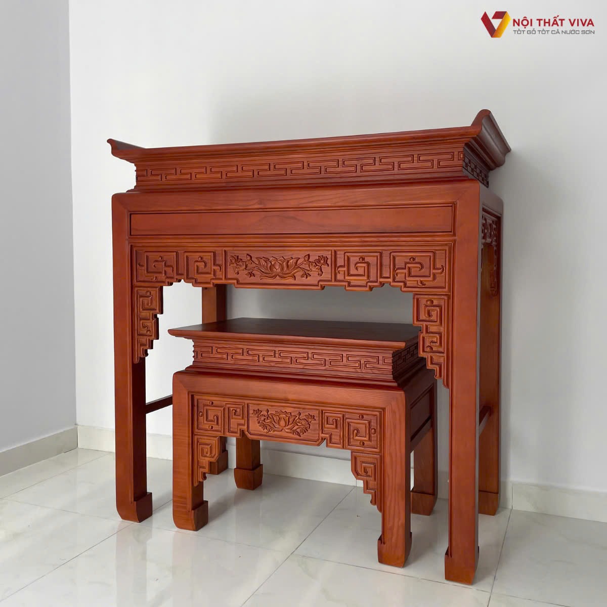 Top 6+ mẫu b&agrave;n thờ gỗ đẹp, chuẩn phong thủy b&aacute;n chạy nhất hiện nay