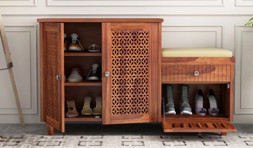 20+ mẫu tủ gi&agrave;y k&egrave;m ghế ngồi đẹp, hiện đại, đa năng tiết kiệm kh&ocirc;ng gian