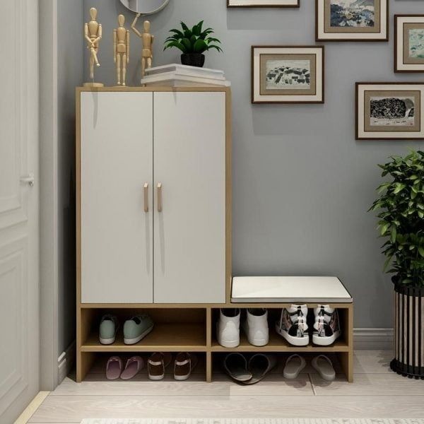 20+ mẫu tủ gi&agrave;y k&egrave;m ghế ngồi đẹp, hiện đại, đa năng tiết kiệm kh&ocirc;ng gian