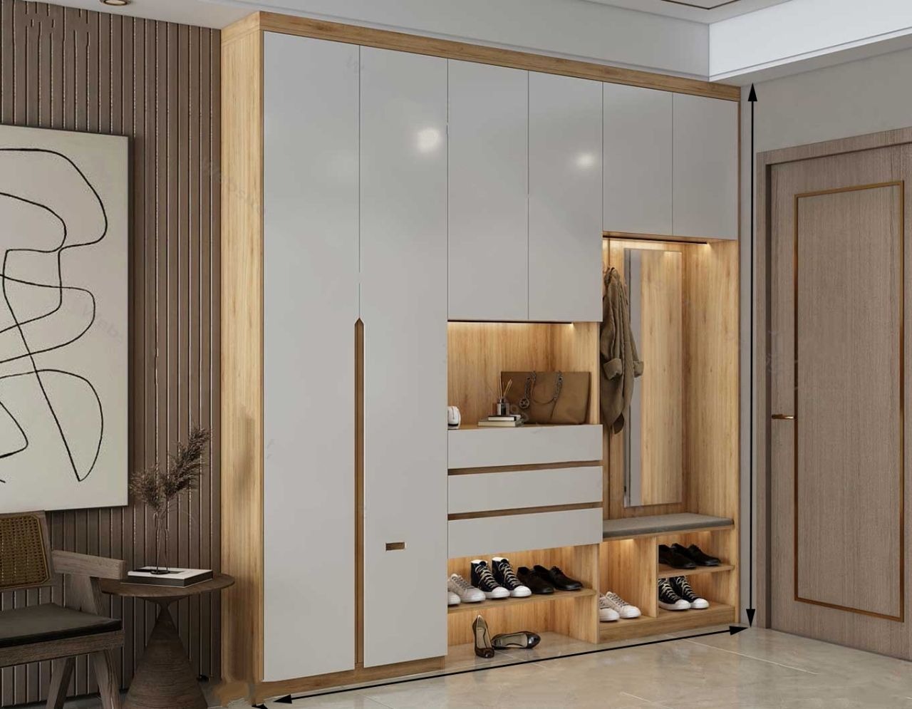 20+ mẫu tủ gi&agrave;y k&egrave;m ghế ngồi đẹp, hiện đại, đa năng tiết kiệm kh&ocirc;ng gian