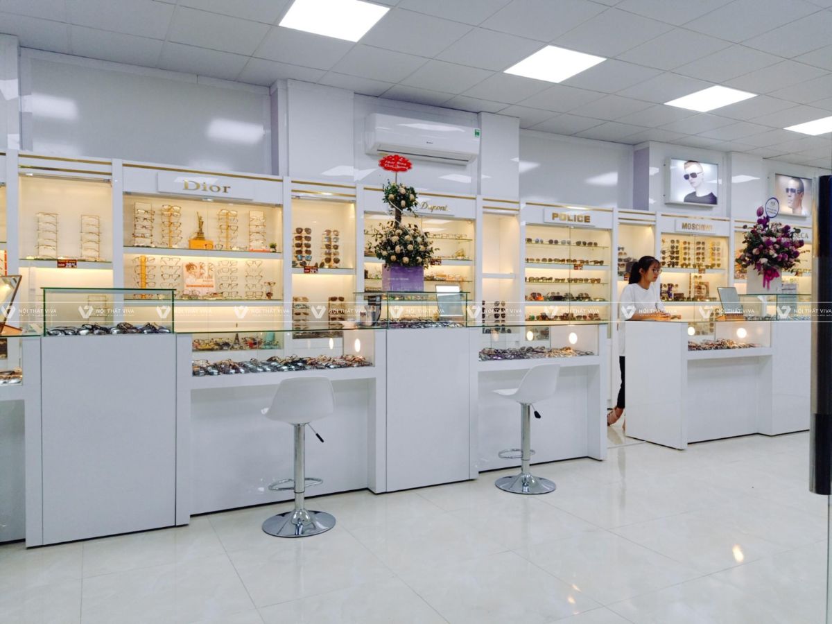 TOP mẫu tủ kính trưng bày mắt kính được ưa chuộng nhất hiện nay
