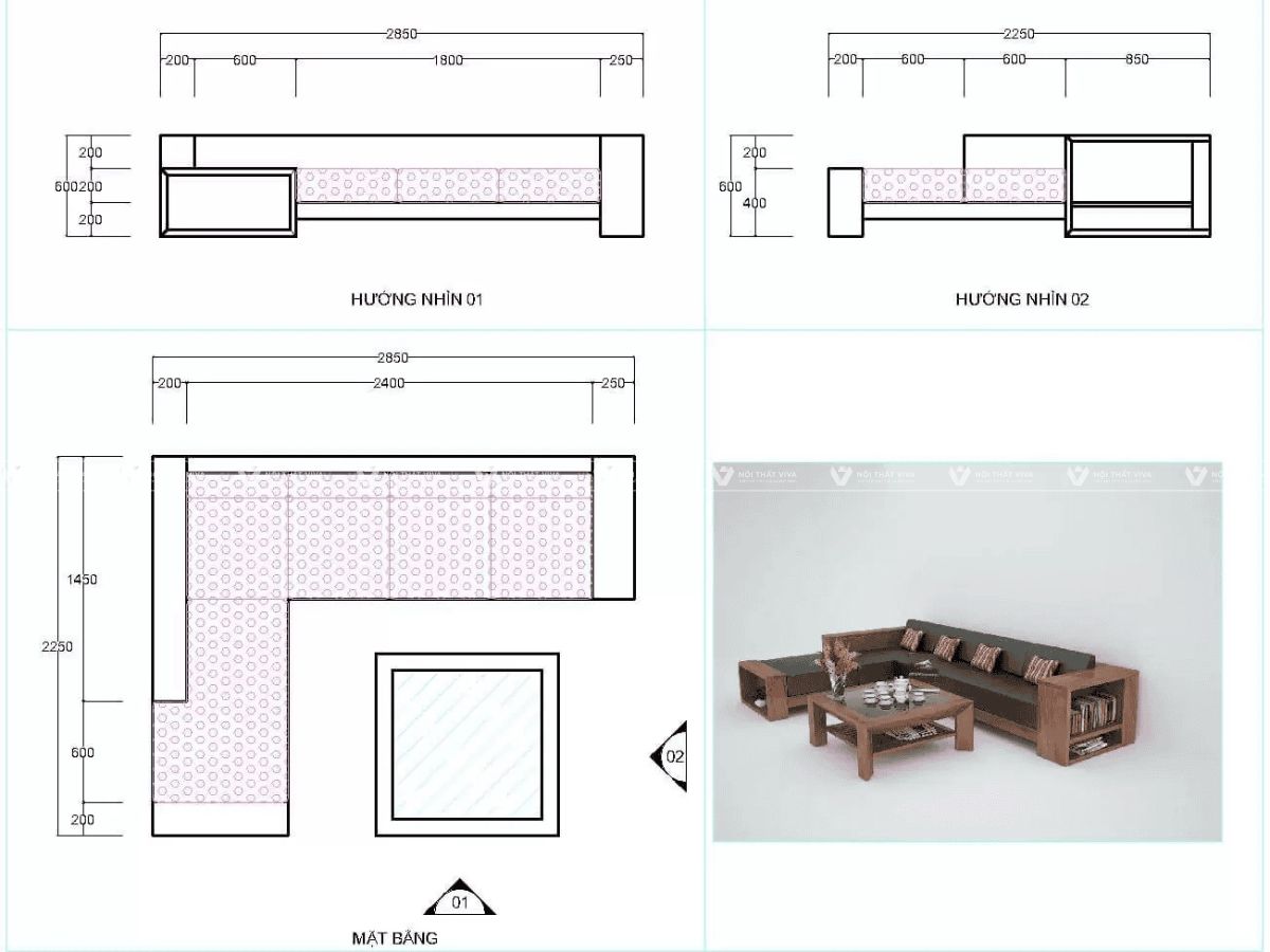 Xem nhanh bộ sưu tập sofa chữ L gỗ óc chó đẹp mới nhất 2025