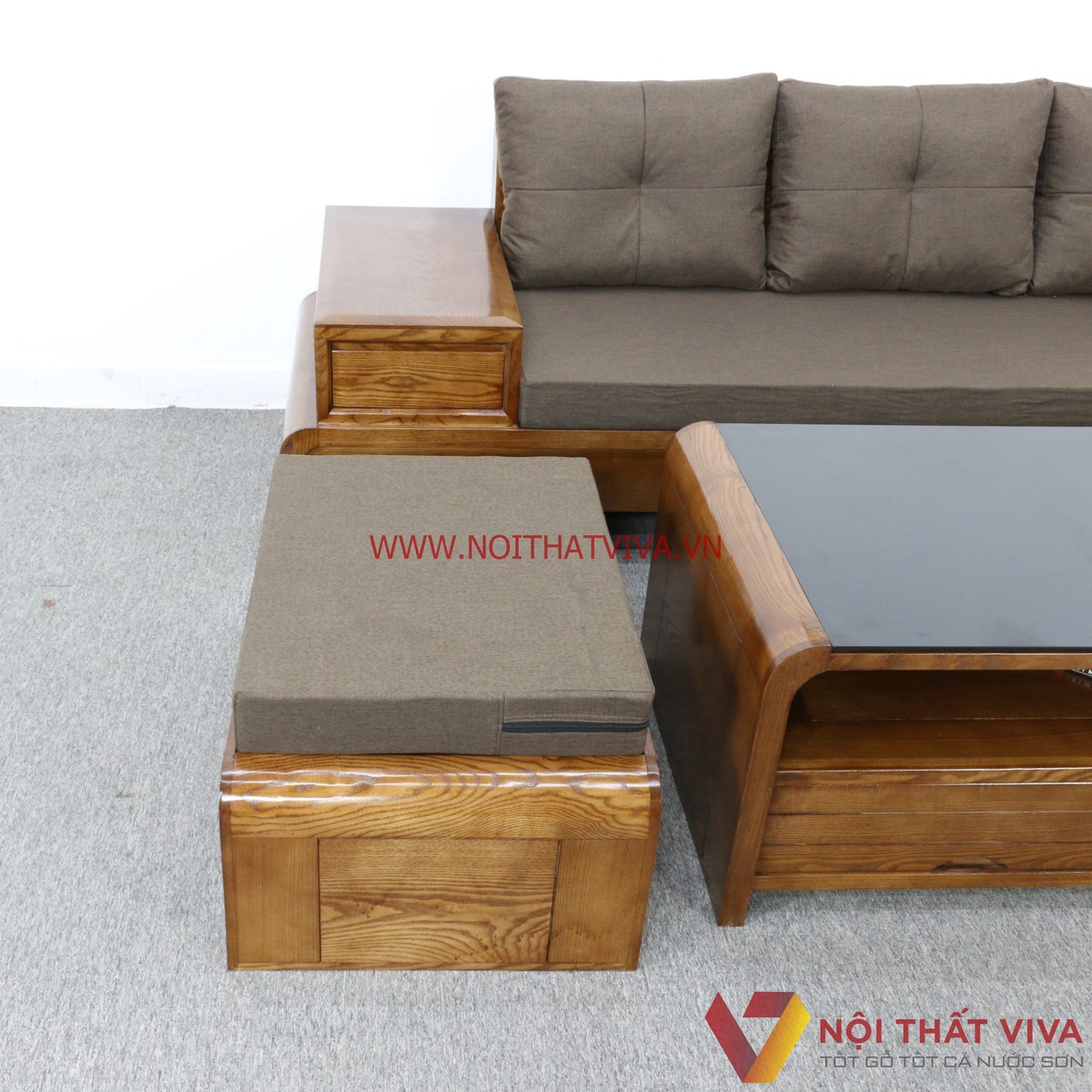 sofa gỗ phong cách hiện đại