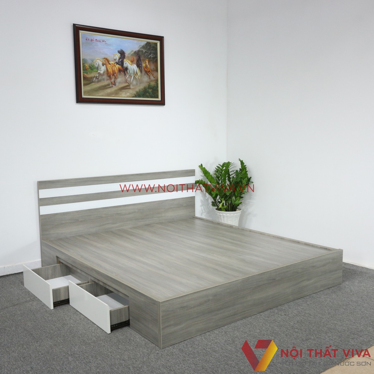 Giường ngủ 1m2 gỗ công nghiệp là sự kết hợp hoàn hảo giữa thiết kế đẹp mắt và tính tiện nghi trong năm