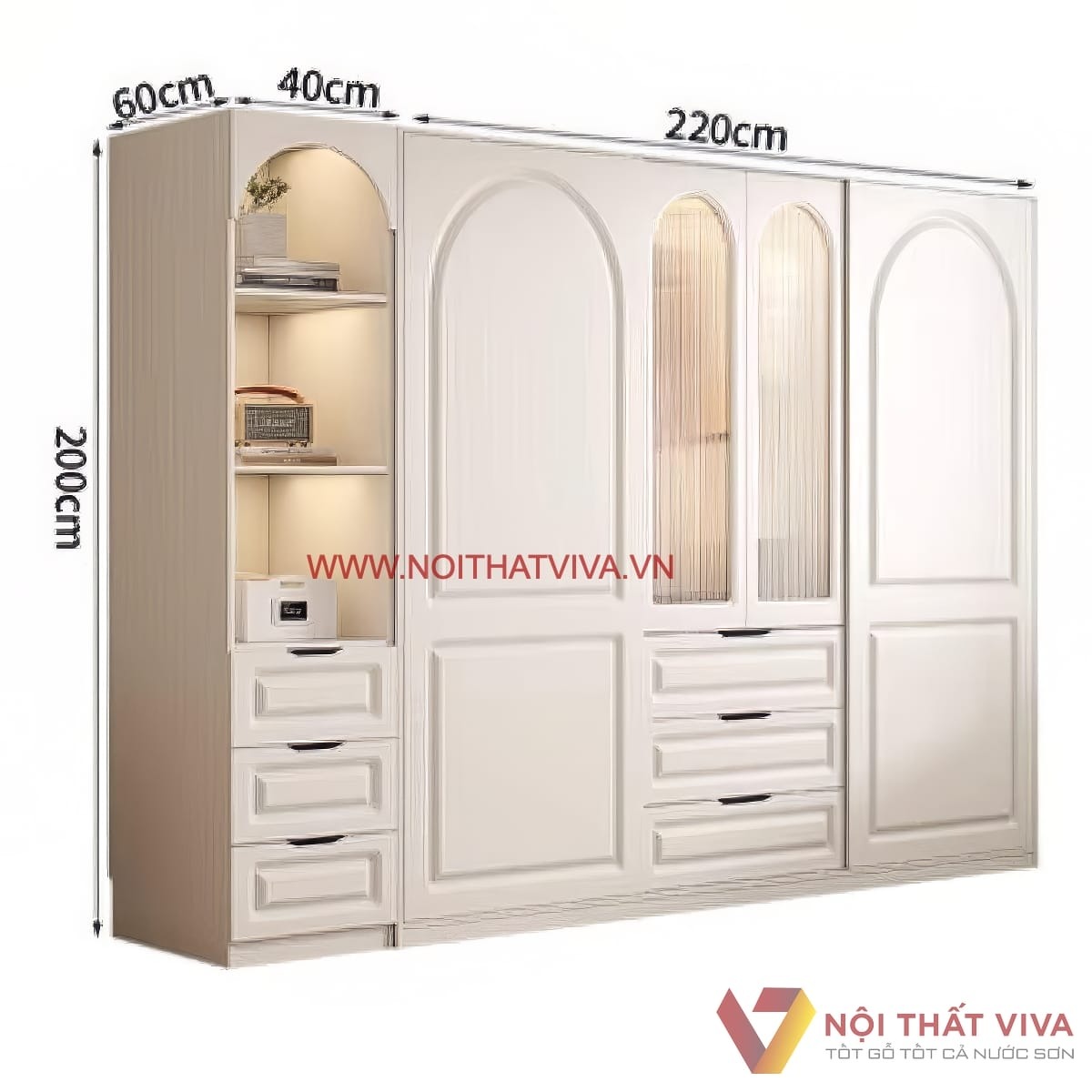 Tủ áo kịch trần cửa kính có gì đặc biệt? Ưu, nhược điểm cần biết