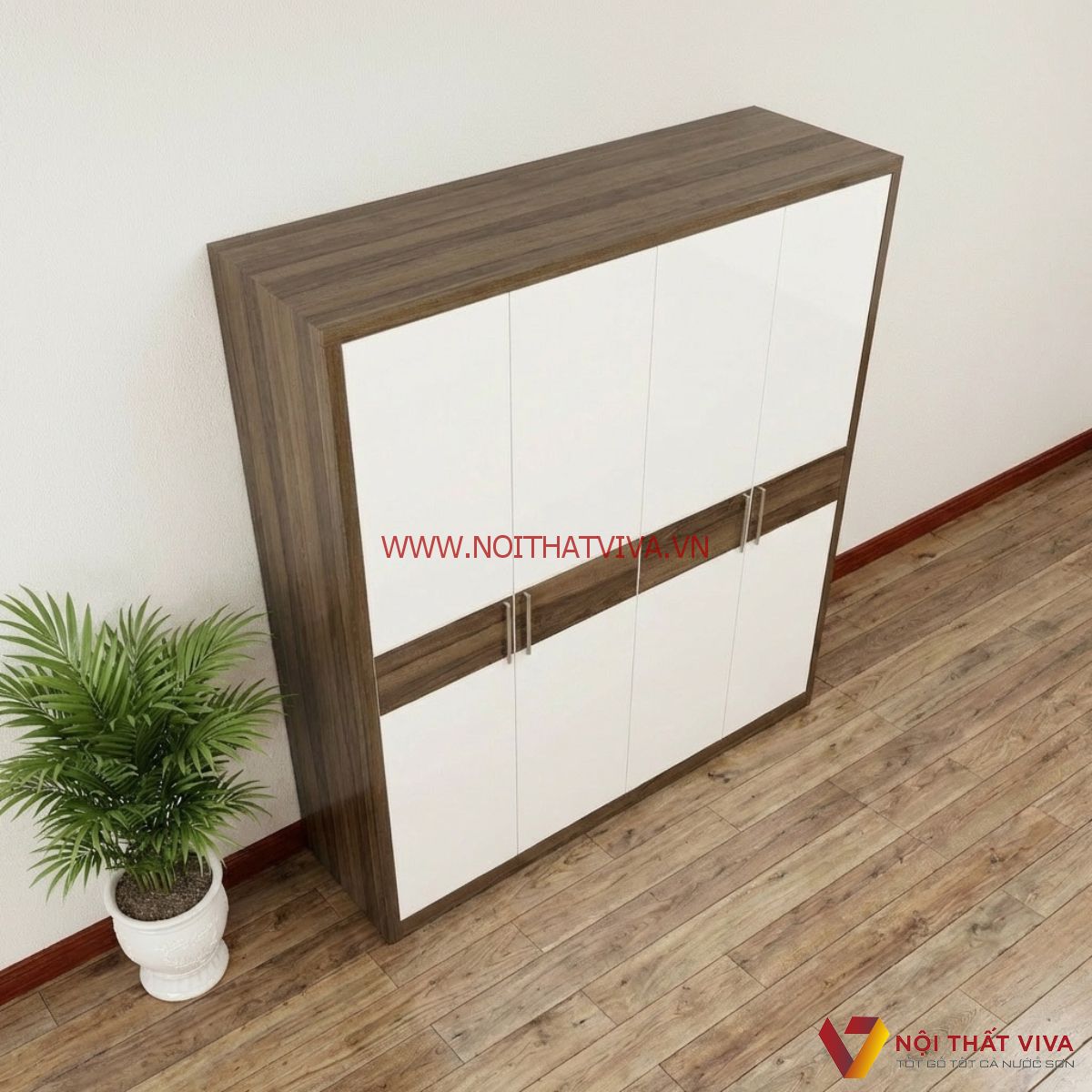 Tủ &Aacute;o MDF 4 C&aacute;nh Trắng Hiện Đại Đẹp Gi&aacute; Rẻ
