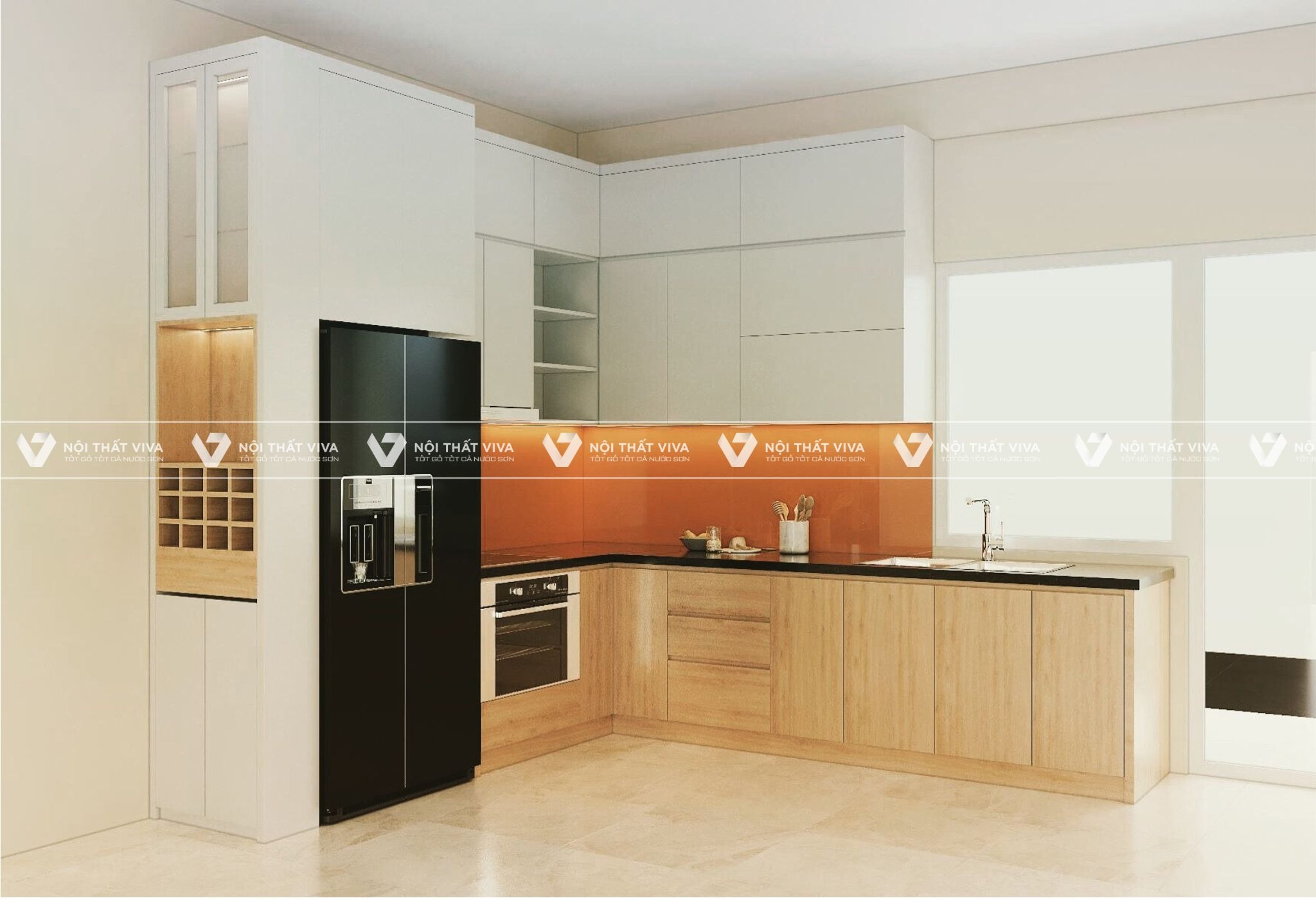 Tủ bếp gỗ công nghiệp Melamine là gì? Ưu điểm, cấu tạo và báo giá chi tiết Tủ bếp gỗ công nghiệp Melamine là gì? Ưu điểm, cấu tạo và báo giá chi tiết