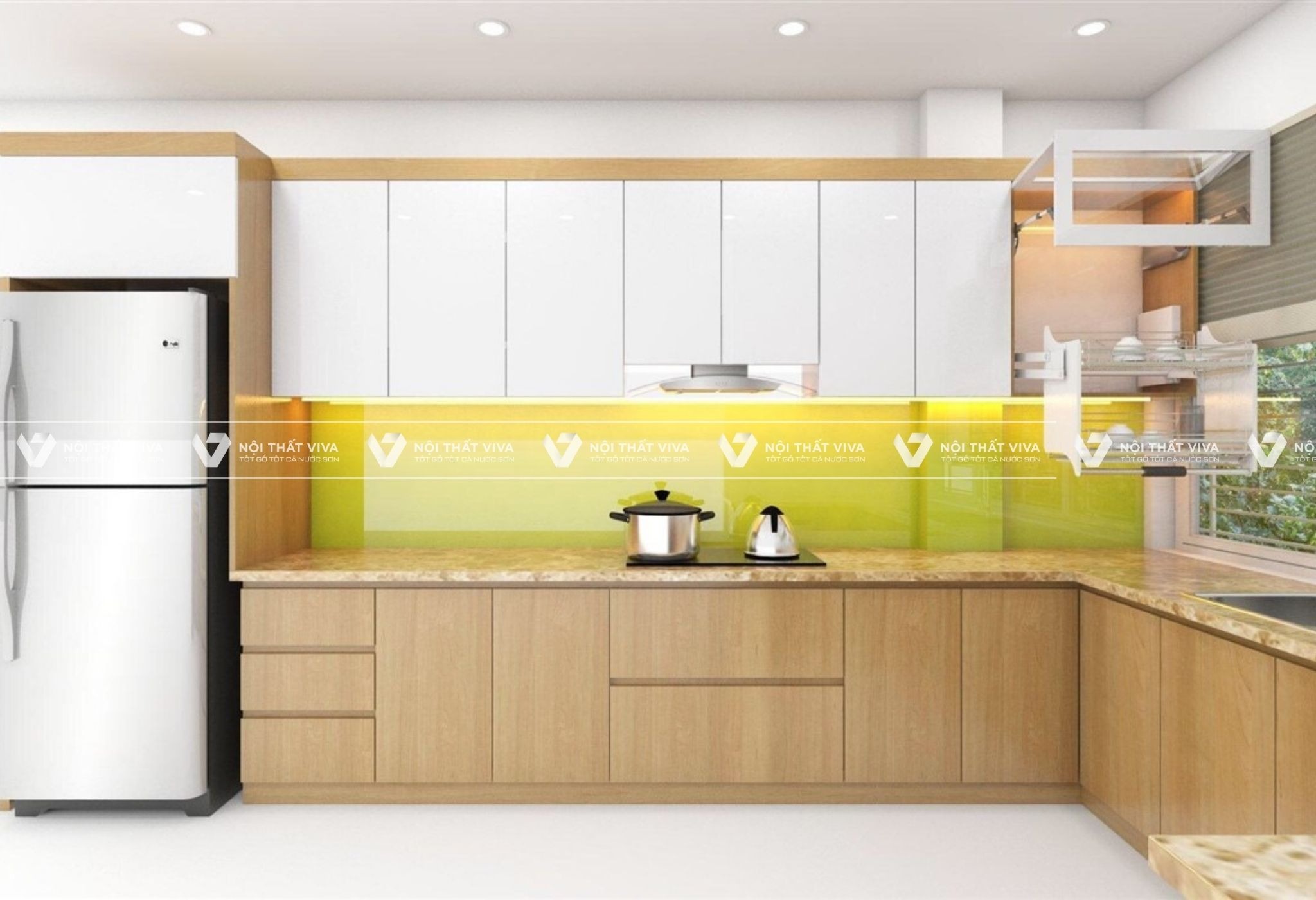 Tủ bếp gỗ công nghiệp Melamine là gì? Ưu điểm, cấu tạo và báo giá chi tiết Tủ bếp gỗ công nghiệp Melamine là gì? Ưu điểm, cấu tạo và báo giá chi tiết