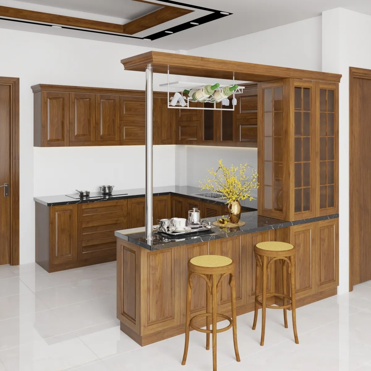 Tủ bếp gỗ sồi: Đặc điểm, phân loại và 60+ mẫu thiết kế đẹp nhất