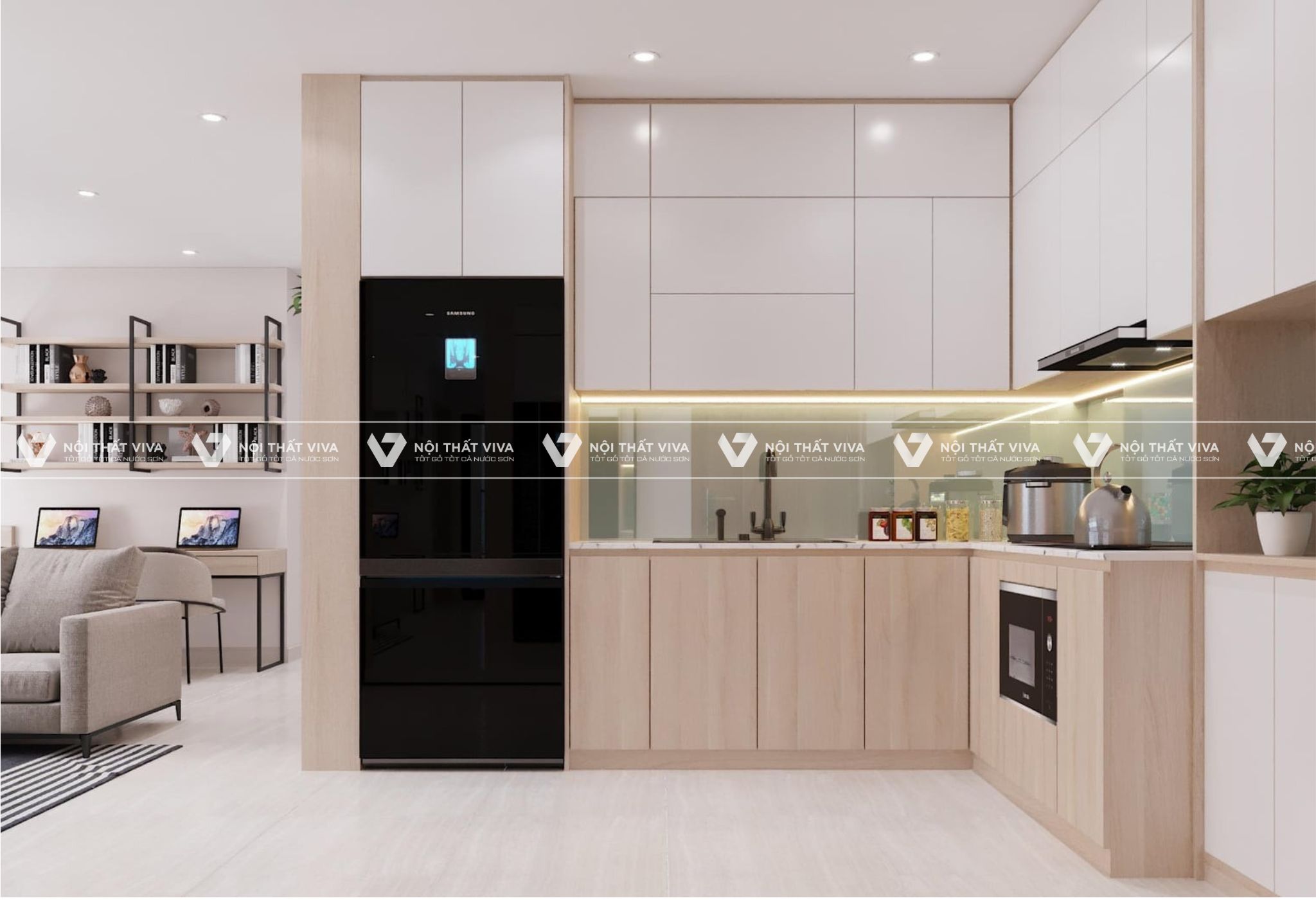 Tủ bếp MDF phủ Melamine có gì nổi bật? 58+ mẫu đẹp xuất sắc