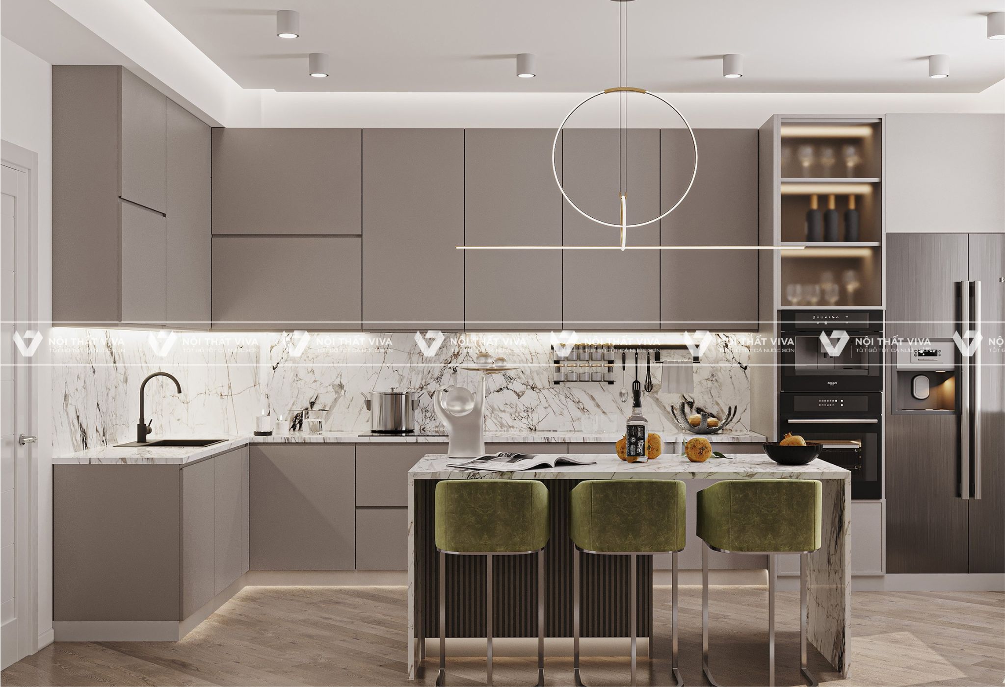 Tủ bếp MDF phủ Melamine có gì nổi bật? 58+ mẫu đẹp xuất sắc