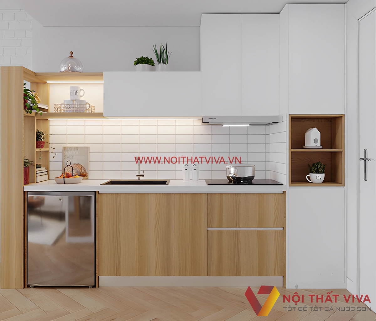 Với tủ bếp mini hình chữ I, bạn sẽ không những sở hữu một chiếc tủ bếp đẹp mắt mà còn tiết kiệm được diện tích và tạo cảm giác rộng rãi cho căn bếp nhỏ của bạn. Kiểu dáng hiện đại và tối giản sẽ cập nhật nét đặc trưng cho phong cách bếp của bạn.