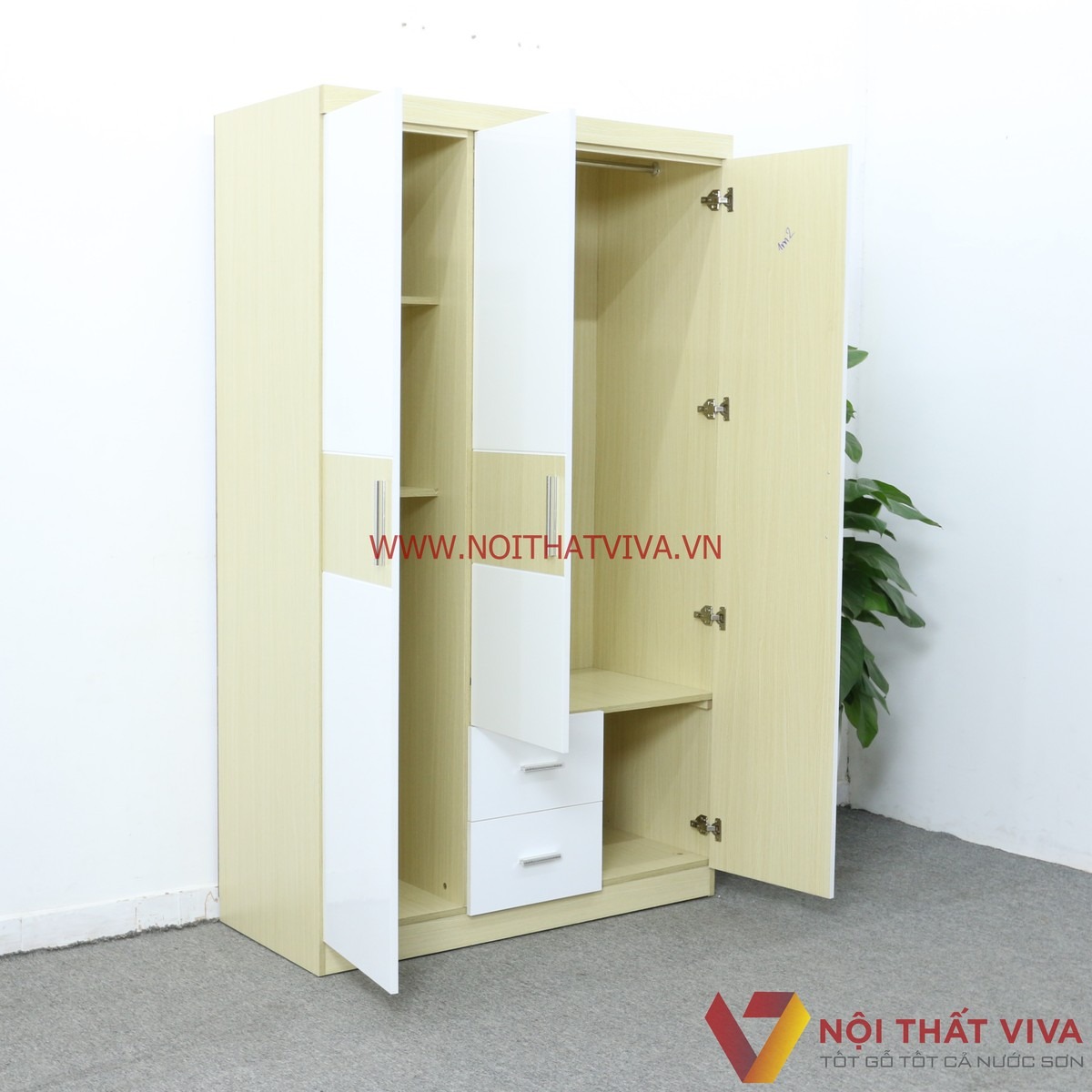 Tủ gỗ công nghiệp 3 cánh - Kích thước, giá bán, tham khảo mẫu đẹp nhất