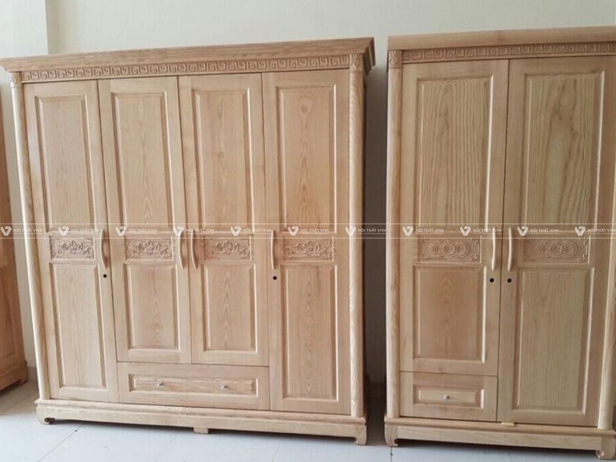 Tủ gỗ sồi 4 cánh: Đặc điểm nổi bật và lưu ý khi chọn mua tủ gỗ sồi 