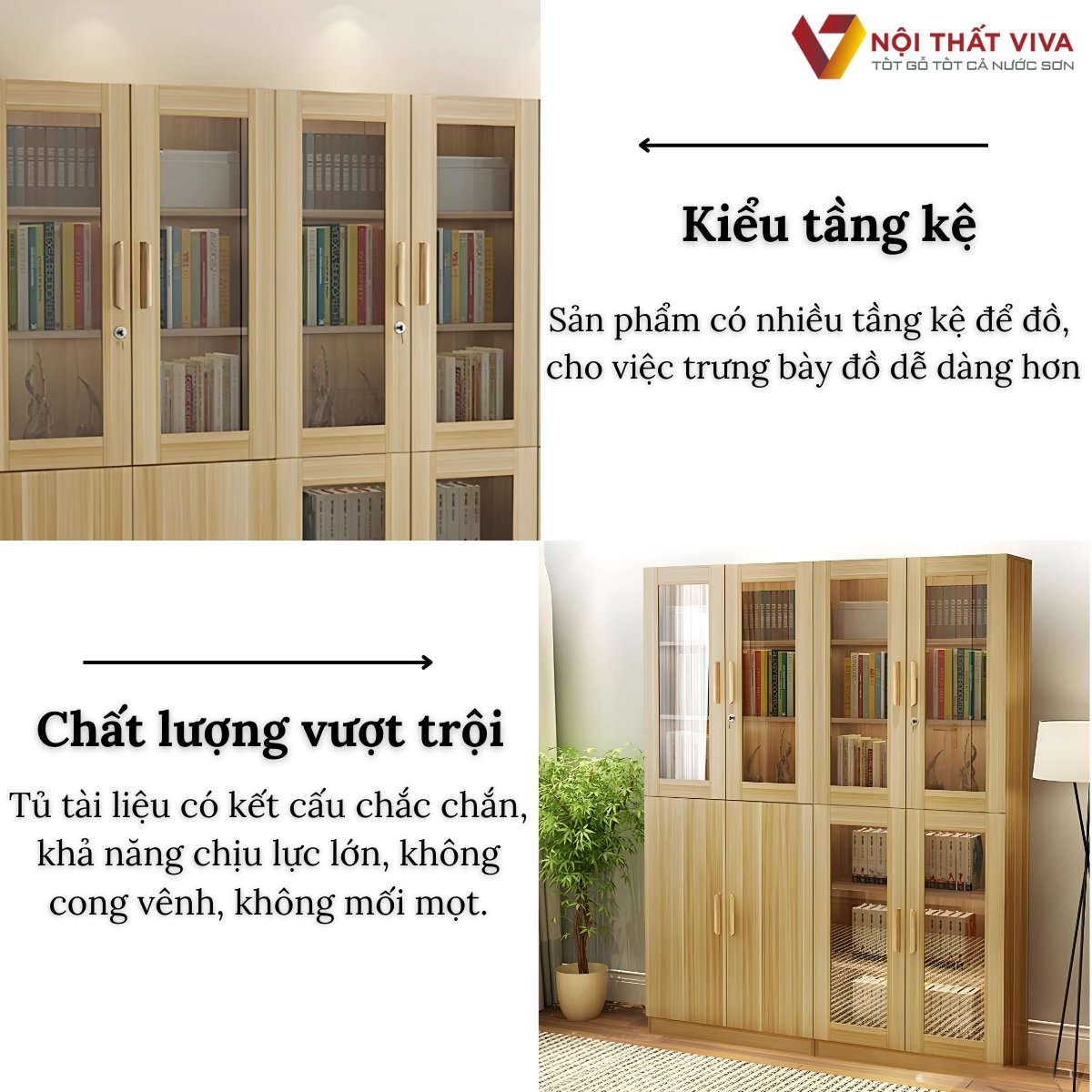 Tủ Lưu Trữ Tài Liệu Gỗ Công Nghiệp Thiết Kế Đẹp Giá Tốt