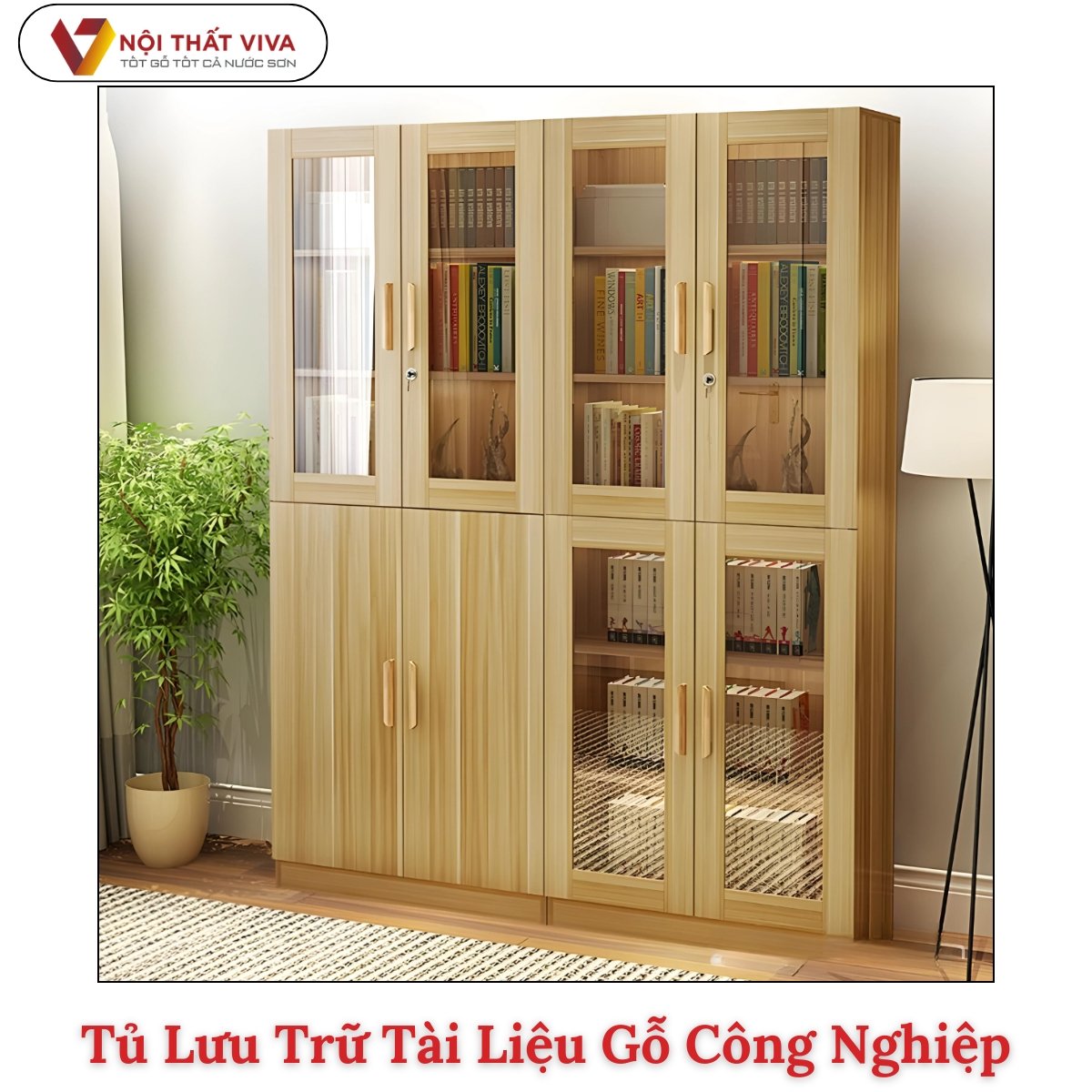 Tủ Lưu Trữ Tài Liệu Gỗ Công Nghiệp Thiết Kế Đẹp Giá Tốt