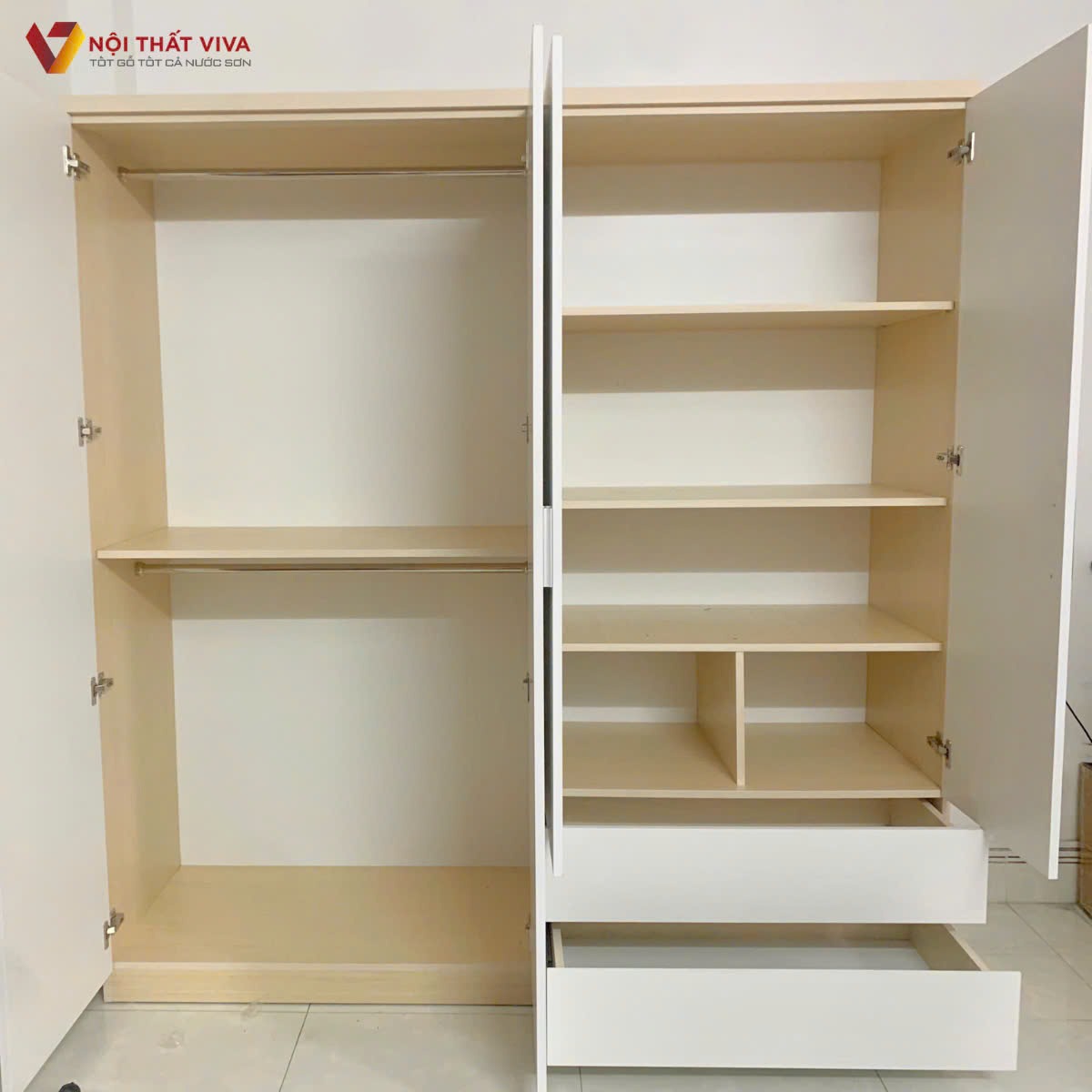 Tủ quần áo gỗ MDF lõi xanh An Cường có mấy loại? Báo giá mới nhất 2025