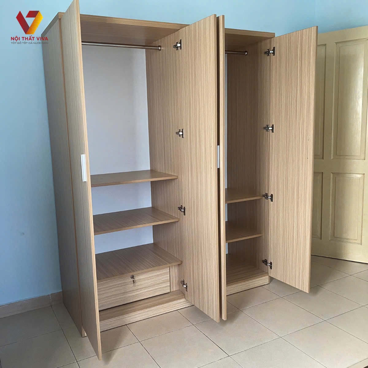Tủ quần áo gỗ MDF lõi xanh An Cường có mấy loại? Báo giá mới nhất 2025