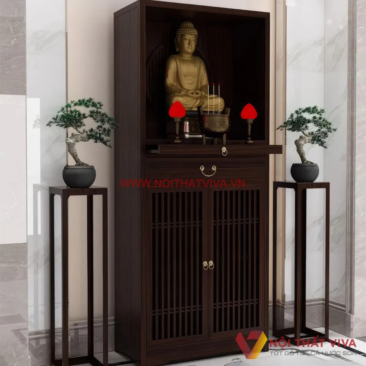 Tủ thờ gỗ công nghiệp có bền không? Những điều cần cân nhắc trước khi mua