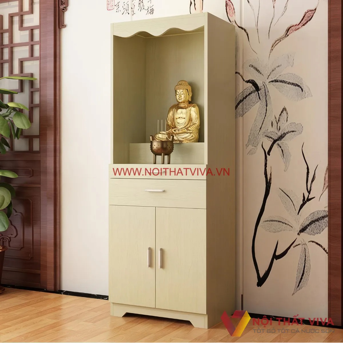 Tủ thờ gỗ công nghiệp có bền không? Những điều cần cân nhắc trước khi mua