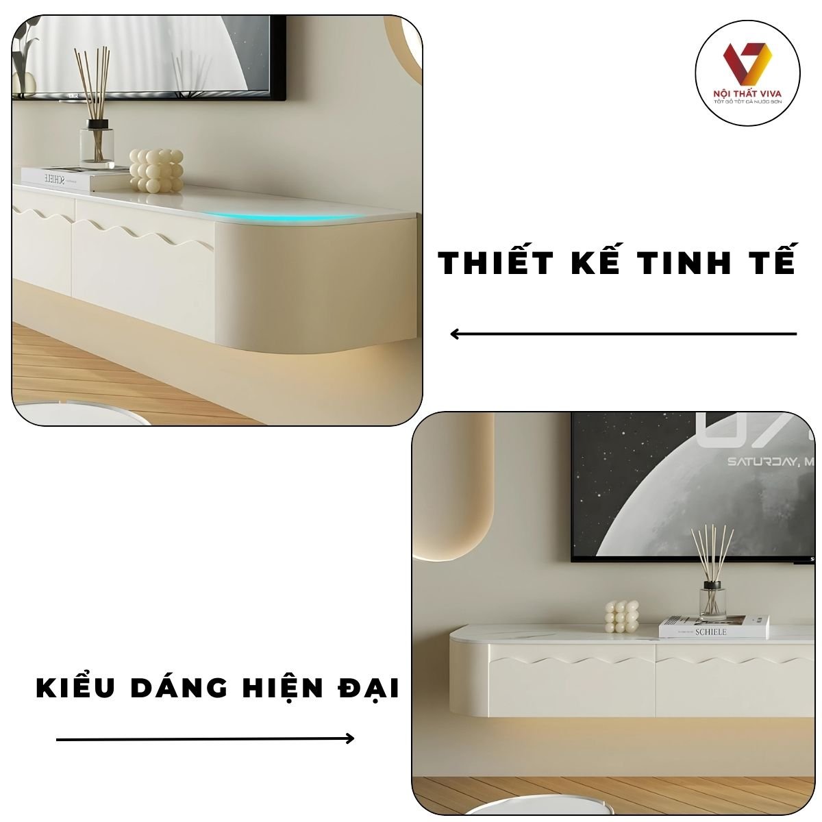 Tủ Tivi Treo Tường Gỗ Công Nghiệp Thiết Kế Sang Trọng 