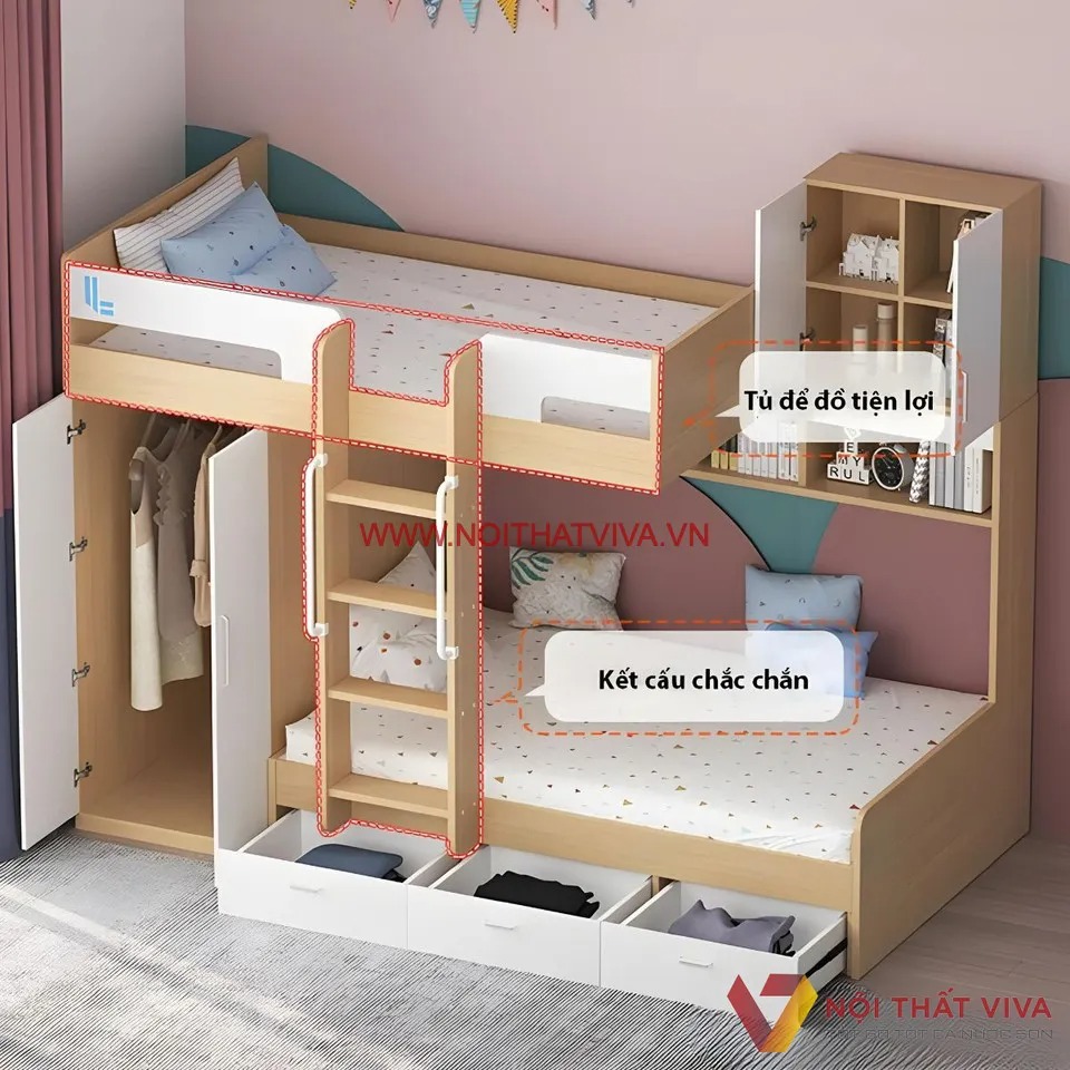 Tư vấn kích thước giường tầng trẻ em tiêu chuẩn, khoa học & an toàn 