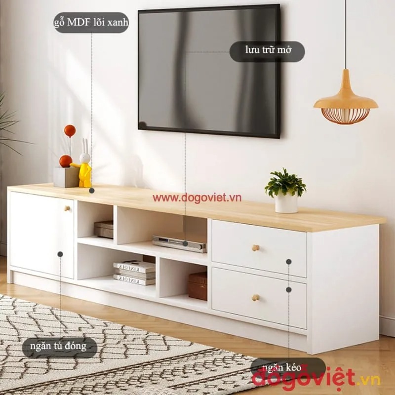 Xu hướng kệ tivi gỗ công nghiệp giá rẻ: Những mẫu đẹp, tiện ích không nên bỏ lỡ