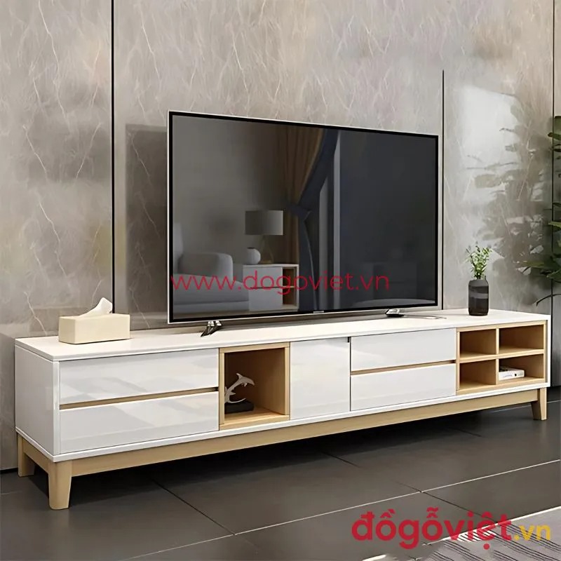 Xu hướng kệ tivi gỗ công nghiệp giá rẻ: Những mẫu đẹp, tiện ích không nên bỏ lỡ