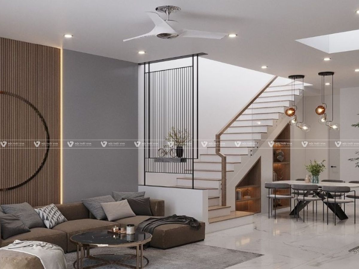 Xu hướng vách ngăn gỗ kính phòng khách, thiết kế đẹp và tiện dụng 