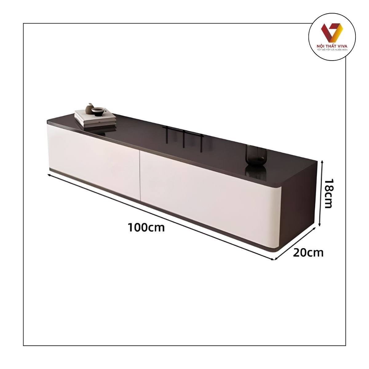 Kệ Tivi Treo Tường Phòng Ngủ Gỗ MDF Phủ Melamine Bo Góc Hiện Đại