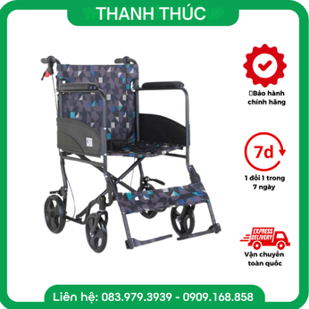 Xe lăn tay LUCASS X-27 – Gấp gọn cỡ nhỏ, bốn bánh 8 inch, hai màu Champagne / Đen