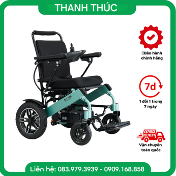 Xe lăn điện LUCASS VX612L – Khung hợp kim nhôm, pin Lithium, gấp gọn tiện lợi